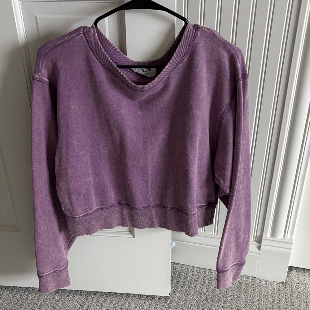 Double Zero Purple Cropped Sweatshirt for Women Size Large
